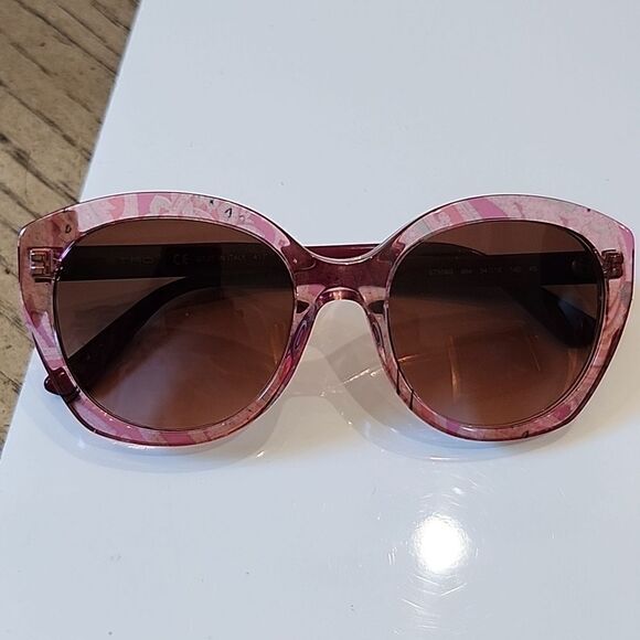 Etro Pink Patterned Cat-Eye Sunglasses with Brown Gradient Lenses main image 2